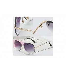 Rimless RimlSunglasses Women Sun Glasses Gradient Shades Cutting Lens FramelMetal Eyeglasses UV400 - 2 - CB197Y76RO5 $32.12