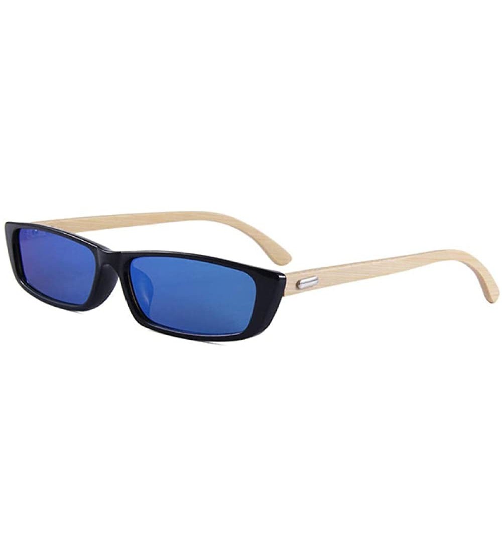 Square Bamboo Feet Thin Frame Sunglasses Bamboo Feet Square Sunglasses Men Bamboo Glasses - CM18X7WY6YM $76.31