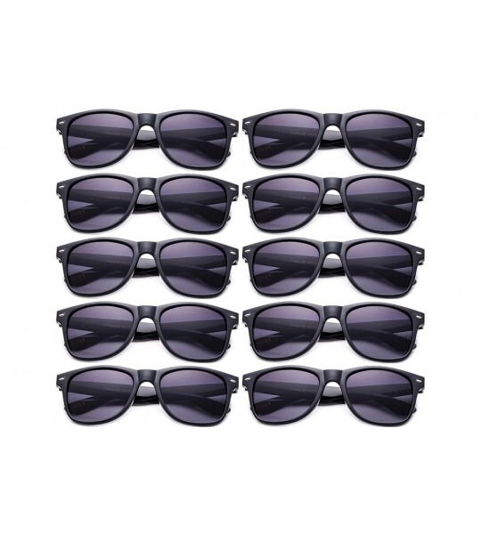 Wayfarer 80's Classic Blue Brothers Horn Rimmed Style Retro Colors Packs Vintage Retro Sunglasses (10 PACK) - C918RW0RID6 $39.87