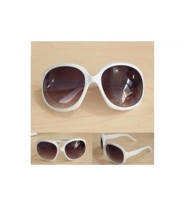 Oval Women Retro Style Anti-UV Sunglasses Big Frame Fashion Sunglasses Sunglasses - White - CV18ONHRHDO $13.99