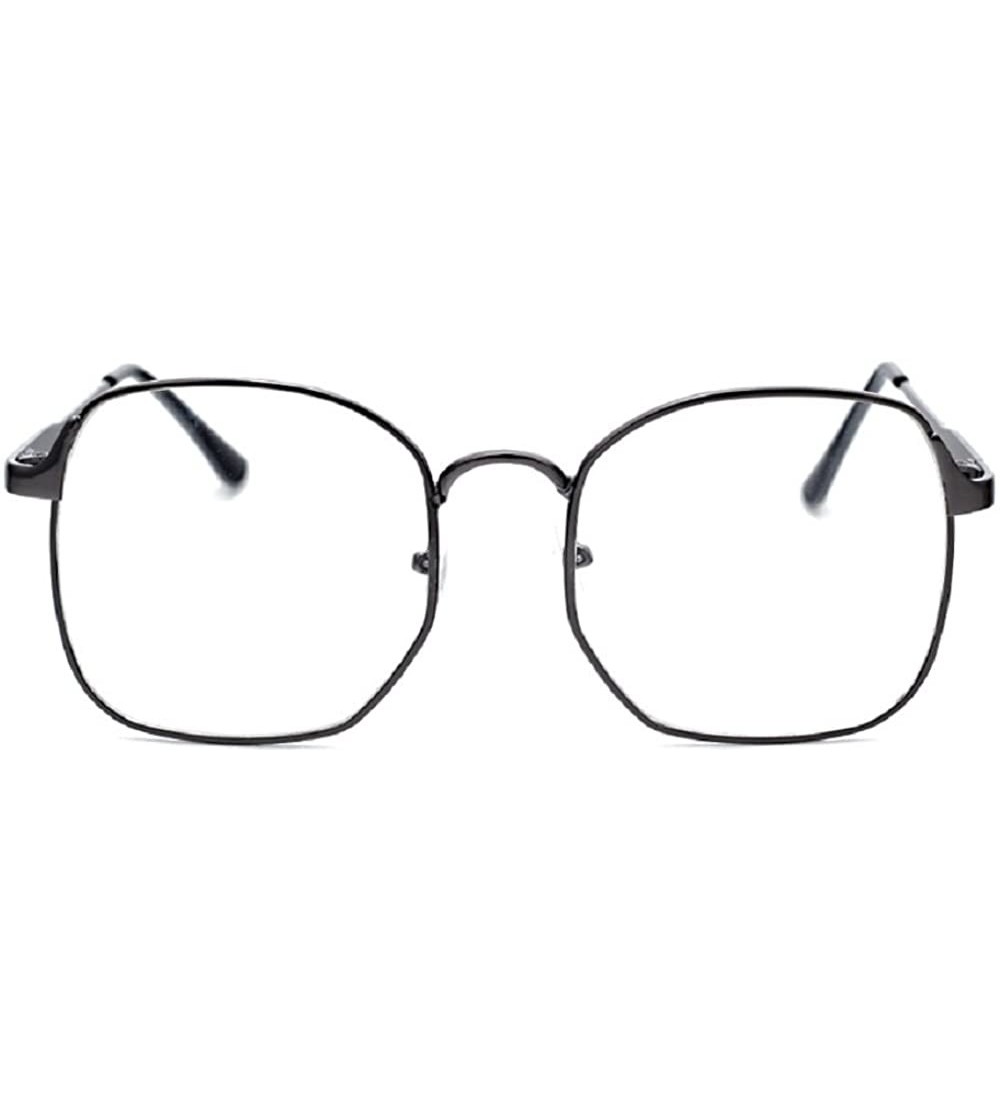 Aviator Wire Frame Nerd Bookworm Oversized Square Aviator Eyeglasses - Grey - CQ18899883N $31.17