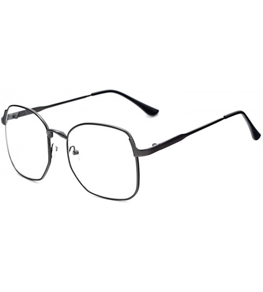 Aviator Wire Frame Nerd Bookworm Oversized Square Aviator Eyeglasses - Grey - CQ18899883N $31.17