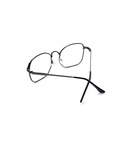 Aviator Wire Frame Nerd Bookworm Oversized Square Aviator Eyeglasses - Grey - CQ18899883N $31.17