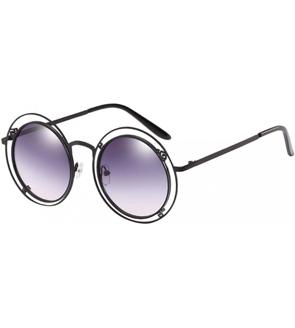 Goggle Irregular Double-circle Frame Unisex Goggles Eyewear Selfie Sunglasses - Black - CO18CGQ6UCZ $31.94