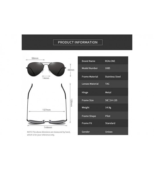 Aviator Fashion Polarized Sun- UV Protective Aviator - C1 - CP19705AWGD $61.29