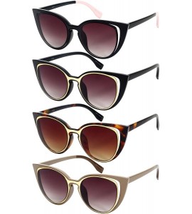 Cat Eye Vintage Inspired Cut Out Cat Eye Sunnies W/Gradient Lens 32155-AP - Demi+matte Gold - C212IK3BFXB $18.58