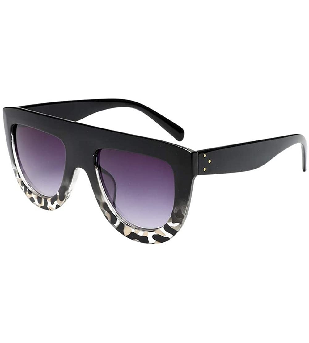 Aviator Women Unisex Fashion Large Frame Sunglasses Shades Acetate Frame UV Glasses Sunglasses - E - CI18SL062S5 $18.53