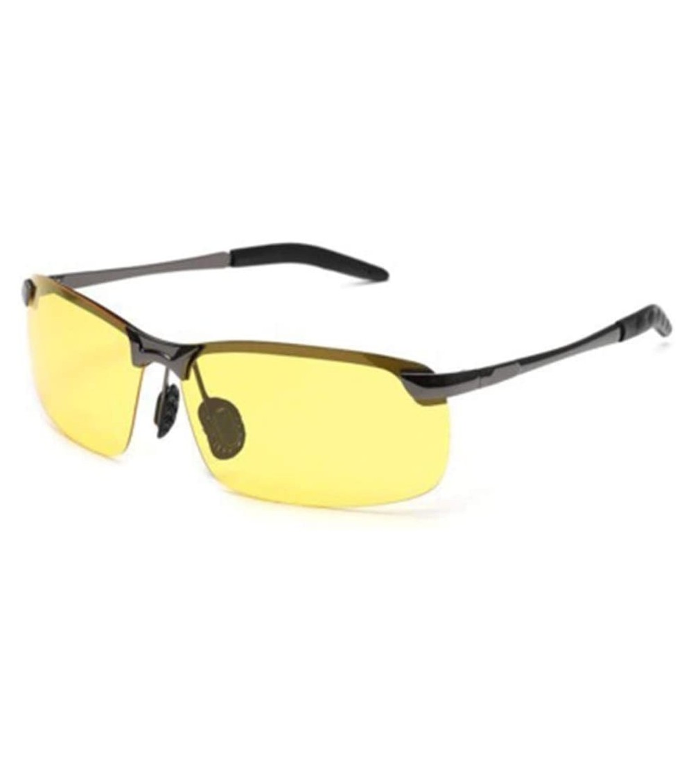 Sport Driver Night Vision Sunglasses Day and Night Polarized Men's Metal Sunglasses - 2 - CW1905W507W $56.39