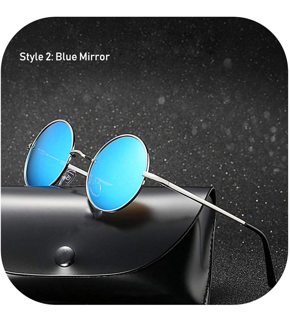 Round Retro Vintage Round Polarized Sunglasses Men Women Er FeSun Glasses Metal Frame Black Lens Eyewear Driving - CD198AHU2X...