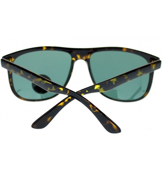 Square Designer Fashion Glass Lens Sunglasses Boyfriend Frame - Tortoise - CN11ORHECCV $20.72