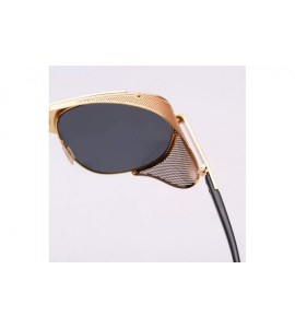 Round Steampunk Sunglasses Men Retro Fashion Brand Design Round Metal Frame Windproof Design Glasses Women - S362 - C318RRL3Y...