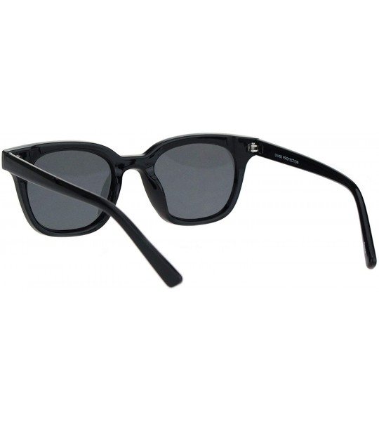 Rectangular Womens Retro Trendy Panel Lens Horn Rim Plastic Hipster Sunglasses - All Black - CR18K2C5EGL $18.63