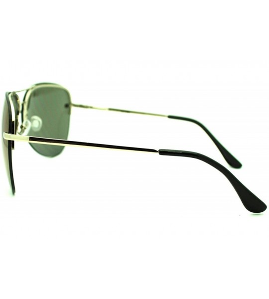 Rimless Color Mirrored Mirror Lens Rimless Tear Drop Luxury Fashion Pilot Sunglasses Blue - C511LZBE4RF $19.91