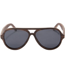 Aviator Polarized Wood Sunglasses Wooden Summer Eyewear UV400 Protection Eyeglasses-SG73013 - Walnut- Grey - C318DUEKTCT $53.92