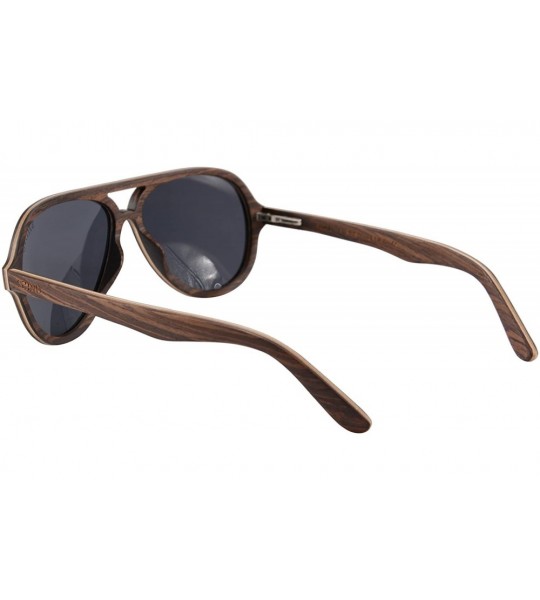 Aviator Polarized Wood Sunglasses Wooden Summer Eyewear UV400 Protection Eyeglasses-SG73013 - Walnut- Grey - C318DUEKTCT $53.92