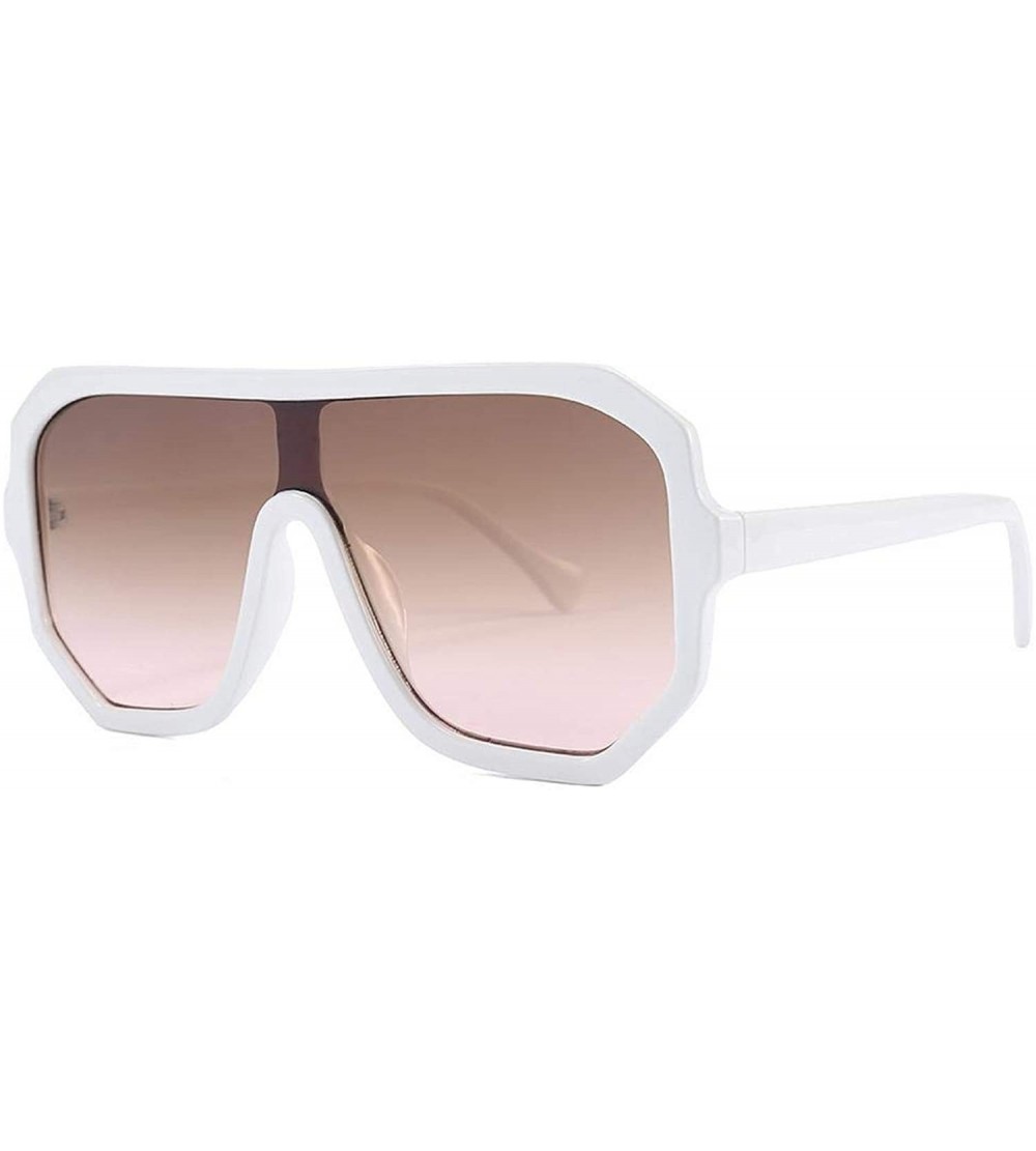 Oversized Sunglasses Women Oversize Flat Top Retro Square Sun Glasses Vintage Luxury Oculos UV400 - C6 - C0197A34N70 $54.80