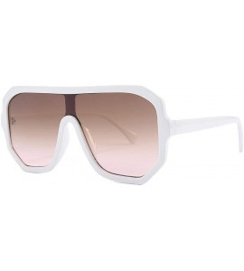 Oversized Sunglasses Women Oversize Flat Top Retro Square Sun Glasses Vintage Luxury Oculos UV400 - C6 - C0197A34N70 $54.80