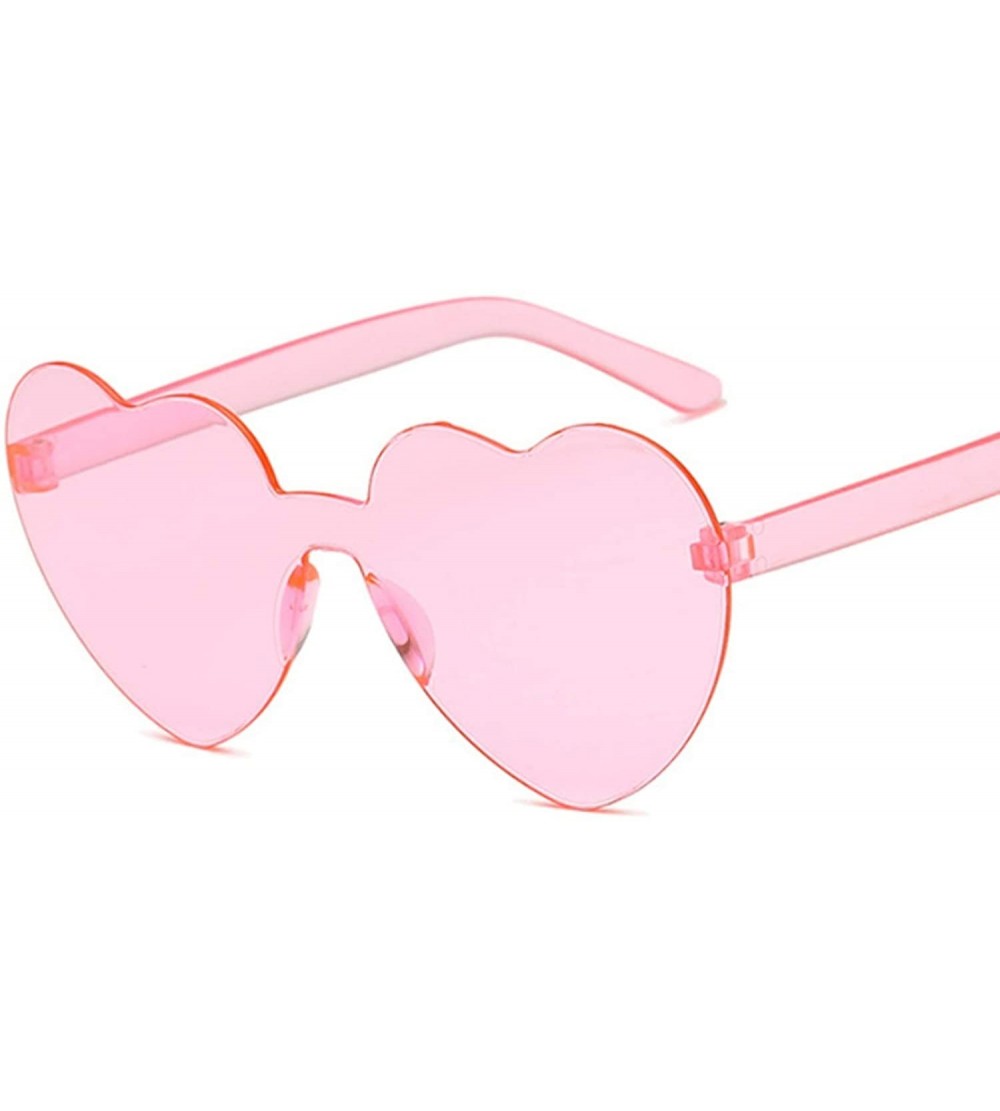 Oversized Love Heart Lens Sunglasses Women Transparent Plastic Glasses Style Sun Glasses Female - Pink - C618W0DXH6C $39.74