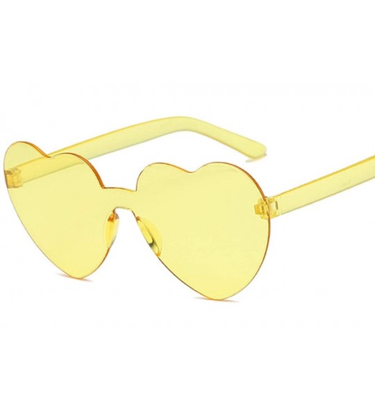 Oversized Love Heart Lens Sunglasses Women Transparent Plastic Glasses Style Sun Glasses Female - Pink - C618W0DXH6C $39.74