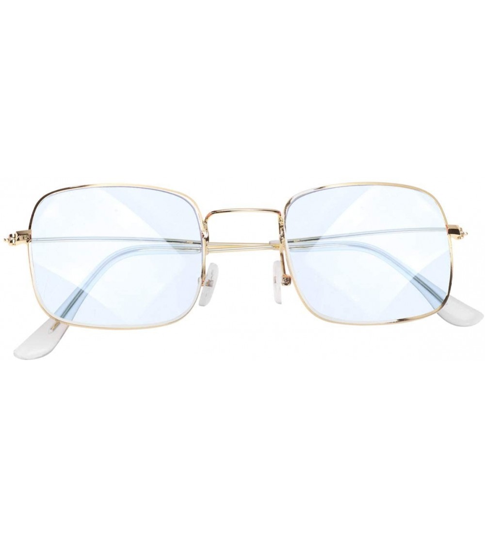Square Sunglasses Retro Square Frame Sunglasses Creative Eyeglasses Decorative Party Glasses for Female Women (Blue) - C0190O...