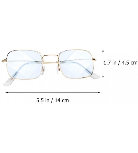 Square Sunglasses Retro Square Frame Sunglasses Creative Eyeglasses Decorative Party Glasses for Female Women (Blue) - C0190O...