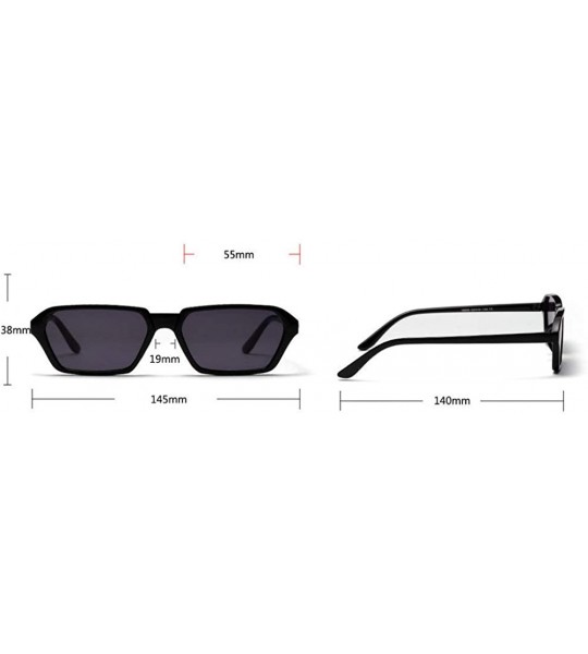 Square New fashion luxury small frame square unisex retro decoration concave shape brand designer trend sunglasses UV400 - CA...