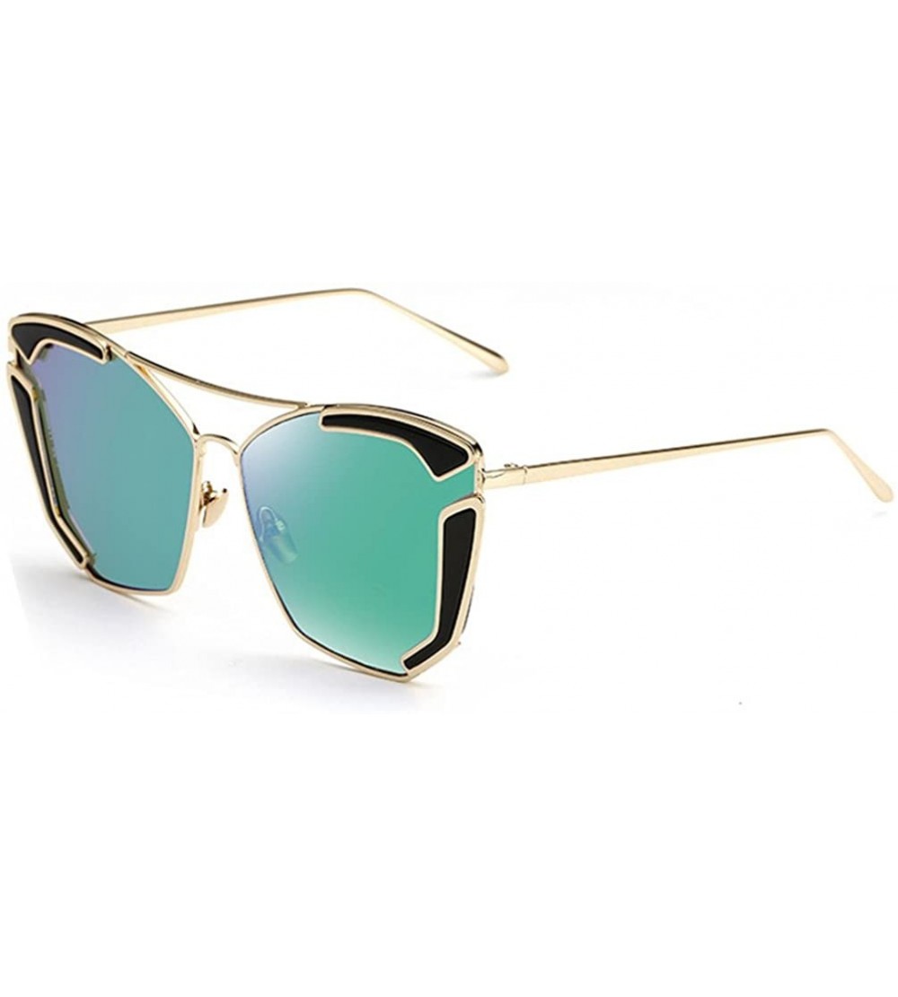 Butterfly Crazy Party Sunglasses Metal Frame Bride & Bridesmaid Party Sunglasses Lens 61 mm - Gold/Green - CR12LG0GNG9 $28.81