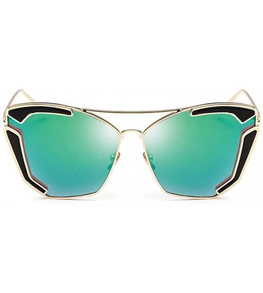 Butterfly Crazy Party Sunglasses Metal Frame Bride & Bridesmaid Party Sunglasses Lens 61 mm - Gold/Green - CR12LG0GNG9 $28.81