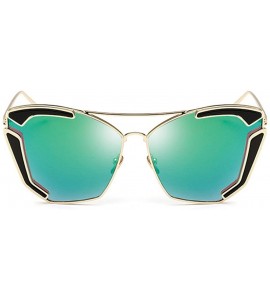 Butterfly Crazy Party Sunglasses Metal Frame Bride & Bridesmaid Party Sunglasses Lens 61 mm - Gold/Green - CR12LG0GNG9 $28.81