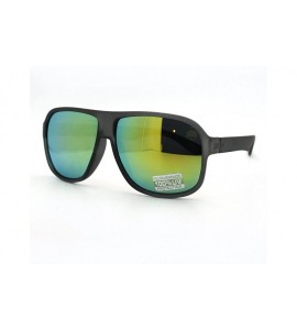 Square Retro Sporty Flat Top Square Aviator Sunglasses Matted Frames Multicolor Lens - Gray - CI11D6VOIMX $19.41