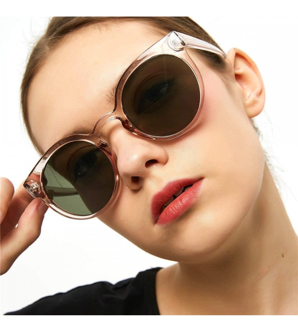 Goggle Ultra-light Women Round Fashion glasses Brand Designer Party Sunglasses UV400 - Green - CO18RRYEDXN $22.65