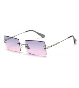 Semi-rimless Small Rectangle Sunglasses Women RimlSquare Sun Glasses 2019 Summer Style Female Uv400 Green Brown - Gray Pink -...