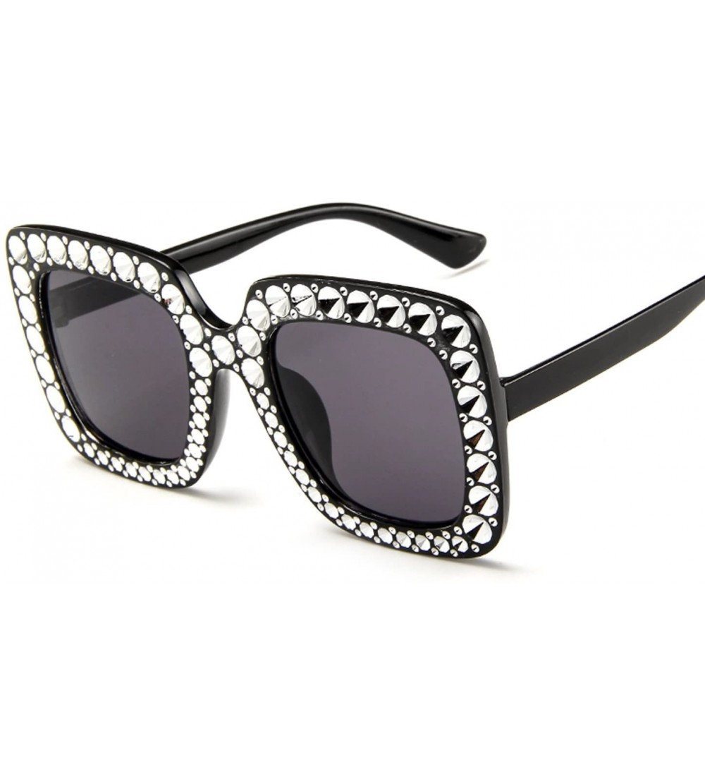 Oversized Sunglasses Women Oversized Lame Crystal Sun O'er Glasses Casual Fashion Sunglasses (Color NO.5) - No.5 - CD197WA8TN...