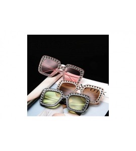 Oversized Sunglasses Women Oversized Lame Crystal Sun O'er Glasses Casual Fashion Sunglasses (Color NO.5) - No.5 - CD197WA8TN...