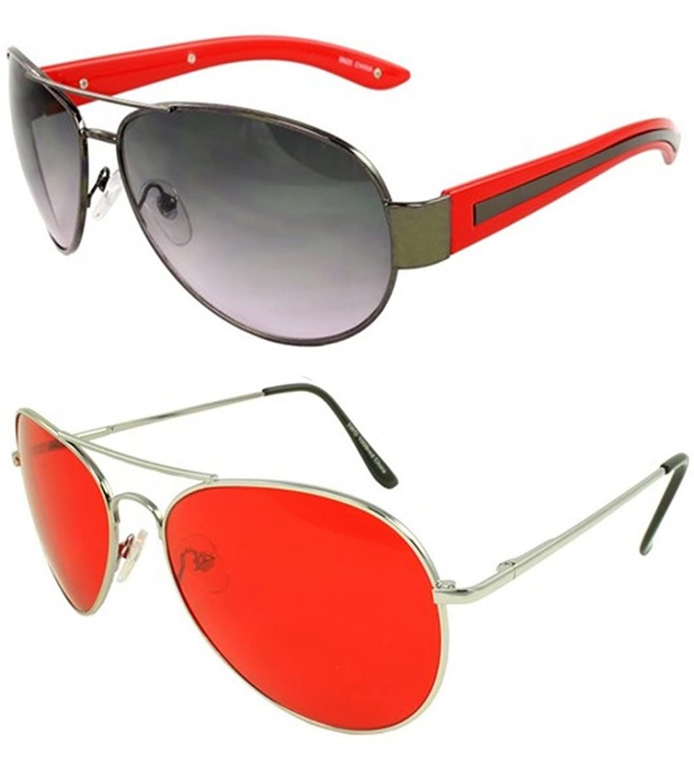 Wayfarer Gift Set of 2 Aviator Sunglasses in Red - CM11PG690AP $18.94