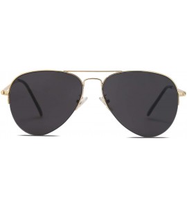 Aviator Men's Women's Aviator Sunglasses - Classic Half Rim Metal - INSPIRATION SJ1106 - C6 Gold Frame/Grey Lens - CC18S30HK9...