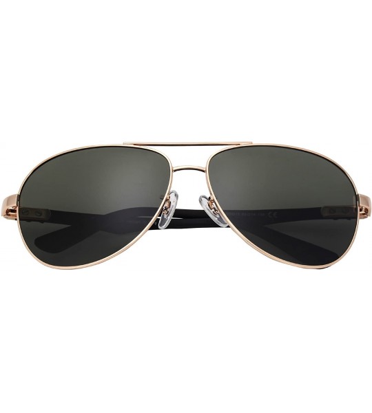 Aviator Polarized Mens Womens Aviator Large Metal Light Mirrored Sunglasses J804T - Blackish Green - CS12MO0QW9N $78.11