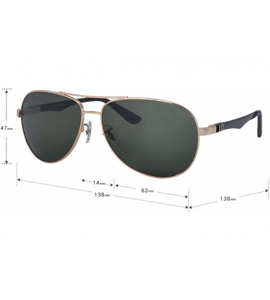 Aviator Polarized Mens Womens Aviator Large Metal Light Mirrored Sunglasses J804T - Blackish Green - CS12MO0QW9N $78.11