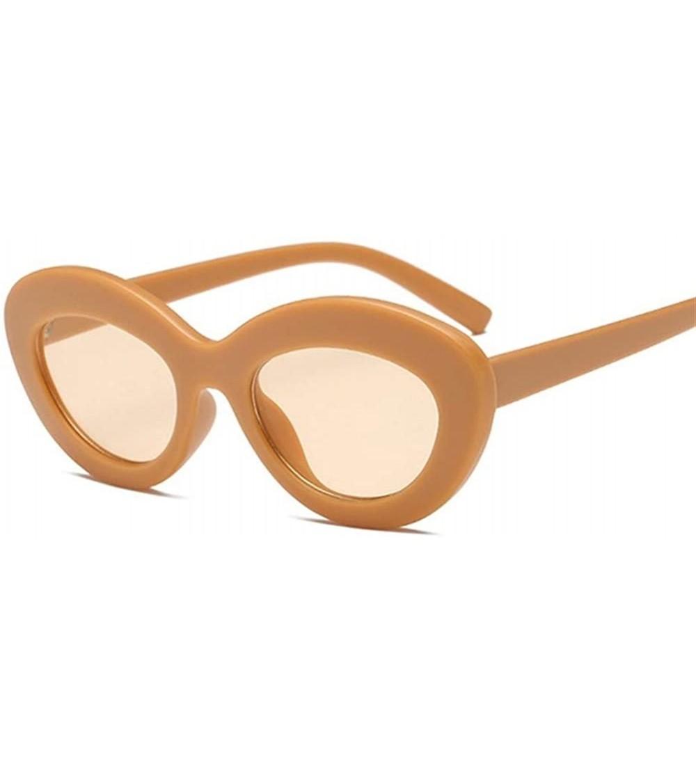 Oval Cateye Women Sunglasses Classic Retro Vintage Oval Sunglasses For Women Eeywear Top Quality UV400 - Yellow - CM198UORZUZ...