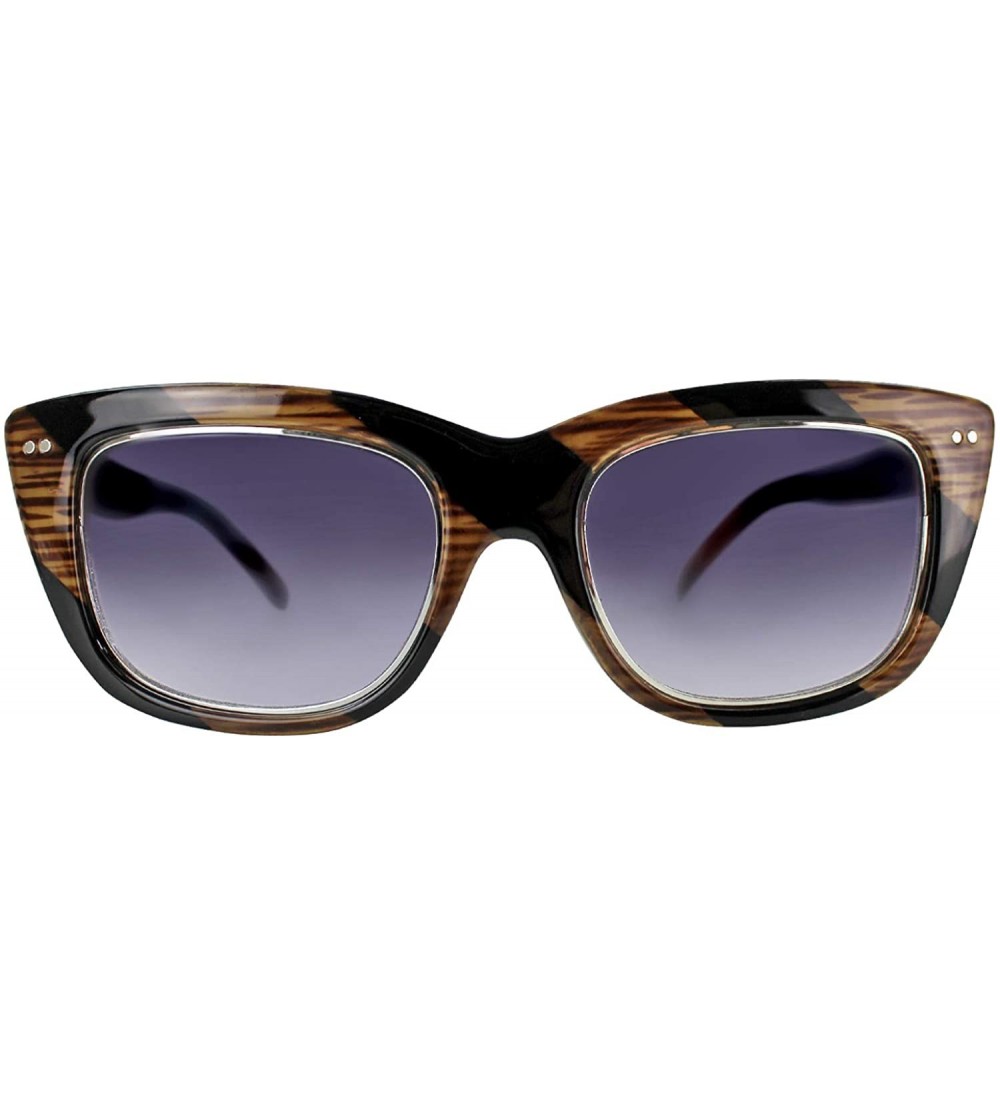 Oversized Cat-Eye Jackie-O Womens Sunglasses With Hard Case - Brown - CX18S5QAXA0 $34.42