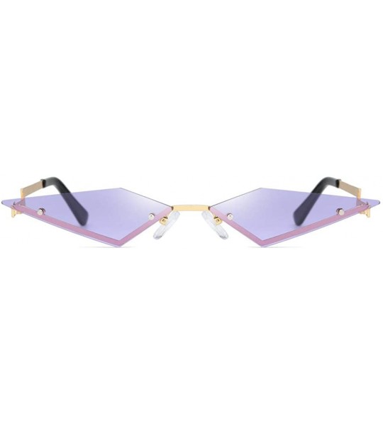 Aviator Cat Eye Sunglasses for Women Vintage Retro Style Plastic Frame Glasses - Purple - CV1960TG20R $19.66