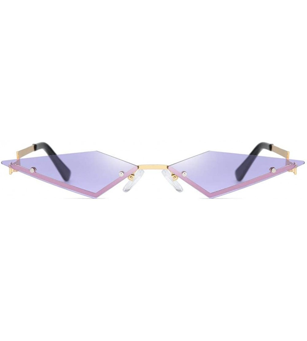Aviator Cat Eye Sunglasses for Women Vintage Retro Style Plastic Frame Glasses - Purple - CV1960TG20R $19.66