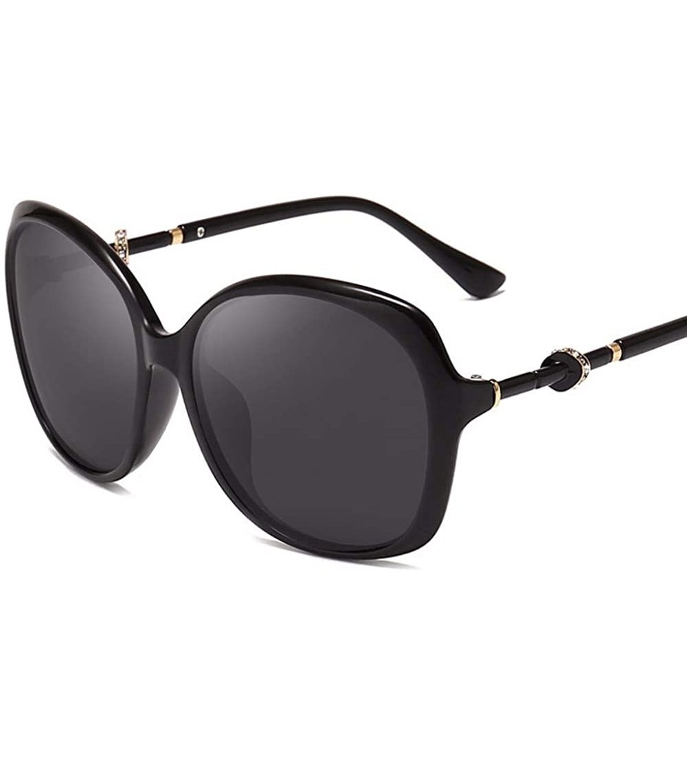 Oversized Polarized Sunglasses Fashion Driving Sunglasses Diamond Ladies Anti-ultraviolet - B - CW18Q0HUZYX $44.10