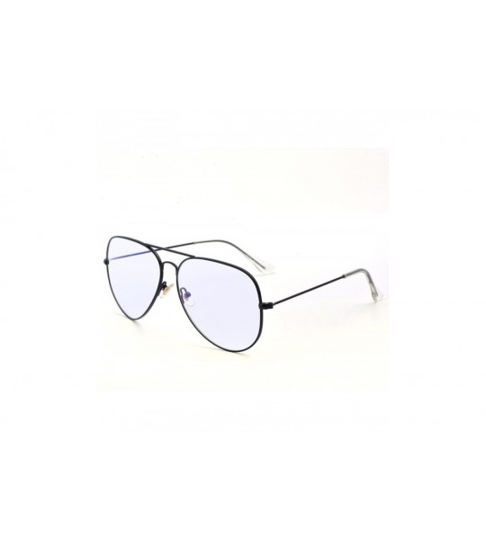 Aviator Classic Aviator Mirrored Flat Lens Sunglasses Metal Frame - Black - C2189INW8S6 $28.55