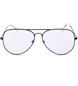 Aviator Classic Aviator Mirrored Flat Lens Sunglasses Metal Frame - Black - C2189INW8S6 $28.55