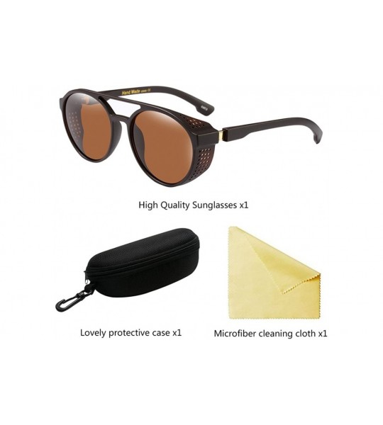 Wayfarer Fashion Men's Sunglasses Retro Circle for Women UV Protection Shades Eyewear - Brown - CK18G83G36Y $22.12