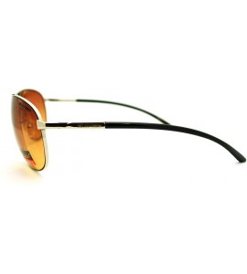 Aviator HD Sunglasses High Definition Driving Lens Round Cop Aviators - Silver - C311COAAXGF $18.38