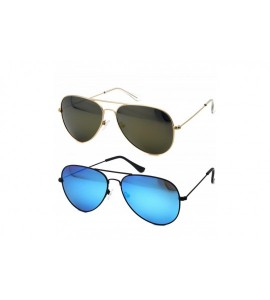 Aviator Metal Sunglasses Fashion UV400 Polarized Lens - Gold Frame / Gold Lens + Black Frame / Icy Blue Lens - CO18659WL26 $4...