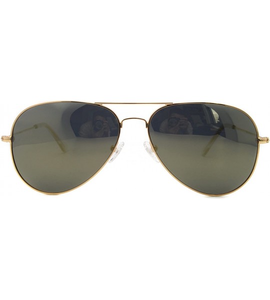 Aviator Metal Sunglasses Fashion UV400 Polarized Lens - Gold Frame / Gold Lens + Black Frame / Icy Blue Lens - CO18659WL26 $4...