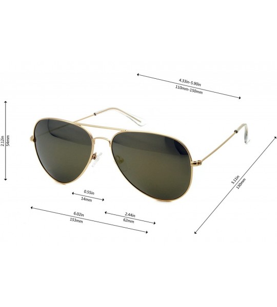 Aviator Metal Sunglasses Fashion UV400 Polarized Lens - Gold Frame / Gold Lens + Black Frame / Icy Blue Lens - CO18659WL26 $4...